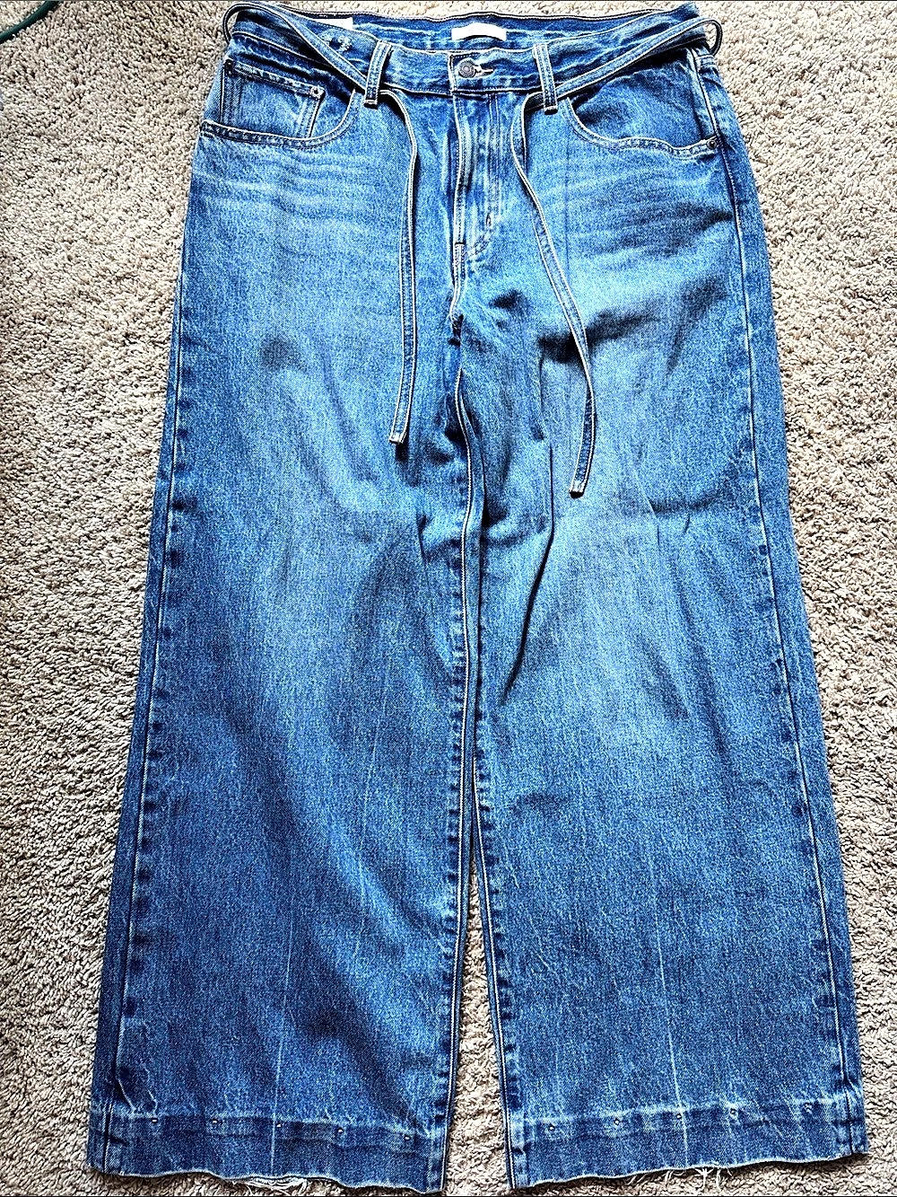 Levi's XL Straight Tie-Waist Jeans Wide Leg Blue